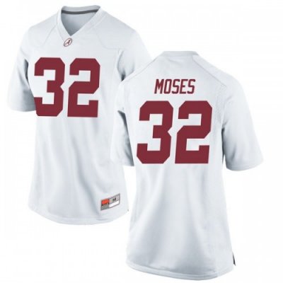 Women's Alabama Crimson Tide #32 Dylan Moses White Replica NCAA College Football Jersey 2403ANVN1